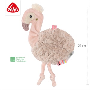 Fehn Knister-Flamingo 042276 Jucarie interactiva pentru bebelusi roz cu raschetpapier - Img 5