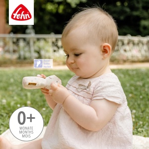 Fehn Mini Rattle Mouse - mini jucarie de prindere pentru a zdrangana, simti, juca cu un animal de plus moale si dragalas - un insotitor loial pentru bebelusi si copii mici de la 0+ luni - Img 3