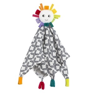Fehn Musselin Schmusetuch Sonne 043174 Jucarie din bumbac pentru bebelusi cu ratusca si material moale