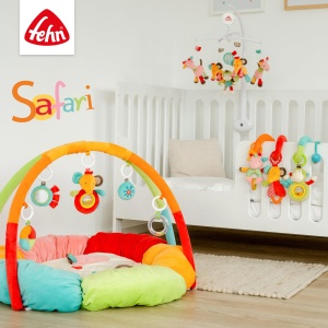 Fehn Play Glove Safari - Papusi cu deget, jucarii pentru copii, maimuta si elefant pentru a apuca si scoate sunete - Papusi de mana pentru copii si bebelusi de la 0+ luni - Manusa de papusa cu jucarie de prindere si zornaitor - Img 6