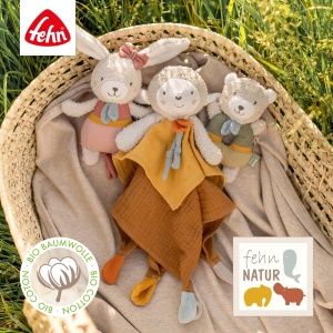 Fehn Rasselarmband Baby fehnNatur Toy Bear - Jucarie de prindere a abilitatilor motorii Jucarie pentru a zdrangani, simti - Jucarie de plus Jucarie pentru bebelusi cu bumbac organic - Jucarii pentru bebelusi si copii mici de la 0+ luni - Img 6