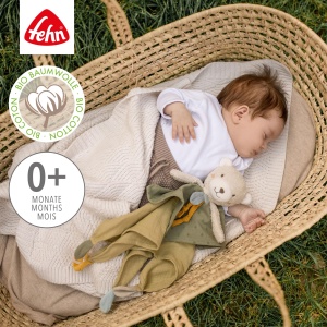 Fehn Schmusetuch Bear fehnNATUR 048063 Materiale Organice 35 cm Cu Inel Pentru Suzeta - Img 4