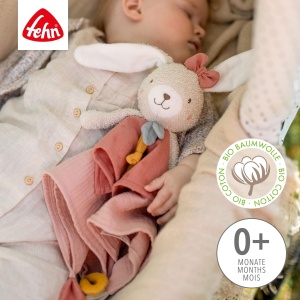 Fehn Schmusetuch Hase fehnNATUR 048070 Material Bio Cu Inel Pentru Suzeta 37 cm - Img 4