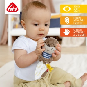 Fehn Stabgreifling Otter Theo 047073 Jucarie pentru Bebelusi cu Rassel si Quietsche - Img 3