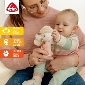 Fehn Stick Apucand Jucarie Zana - jucarie de prindere pentru zornait, scartait, simtire, joaca sub forma unei zane din tesatura moale si dragalasa - un insotitor loial pentru bebelusi si copii mici de la 0+ luni - Img 2