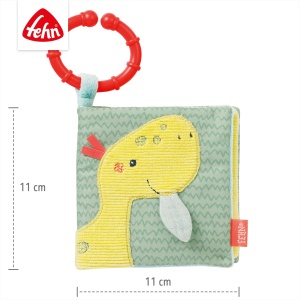 Fehn Stoffbuch Happy Dino 051148 Jucarie din Material Textil cu Motive Dinozauri pentru Bebeti si Copii 0 luni - Img 5