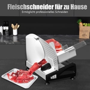 Feliator electric de alimente YASHE cu motor de curent continuu silentios, feliator de paine de 200 W, lame duble din otel inoxidabil de 19 cm, grosime de taiere reglabila de 0-15 mm, ideal pentru carne, branza, paine si legume - Img 8