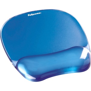 Fellowes Mouse Pad cu suport pentru incheietura mainii Cristale - cu umplutura cu gel moale - ergonomic - lavabil - pentru birou si birou de acasa, scoala si jocuri - culoare: albastru