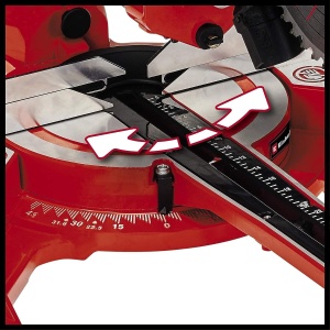 Ferastrau cu unghi Einhell TC-SM 21312 Dual 1800 W max 62 mm x 310 mm adancimelatime de taiere panza de ferastrau O 210 mm cap de ferastrau care poate - Img 4