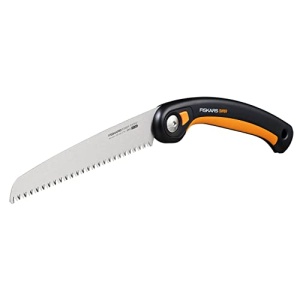 Ferastrau pliabil Fiskars Plus, pentru busteni si ramuri groase, 3 pozitii de taiere, lama cu dinti ascutiti, zimtare grosiera, lungime lama: 21 cm, negru/portocaliu, SW69, 1067553 - Img 12