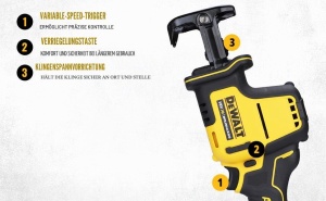 Ferastrau reciproc DEWALT DCS369N-XJ, 18V, motor fara perii, compact - Img 4
