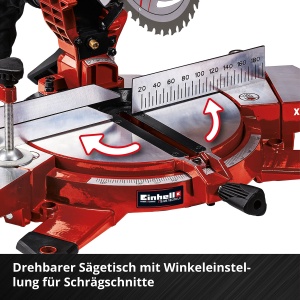 Ferastrau transversal cu acumulator Einhell TE-MS 18/210 Li-Solo Power X-Change (18 V, max. 60 mm x 120 mm adancime/latime de taiere, panza de ferastrau O 210 mm, cap de ferastrau basculant, laser, fara baterie) - Img 6