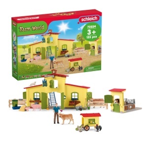 Ferma cu Hens si Boxa pentru Ponei Schleich 72224 123 Piese - Img 1