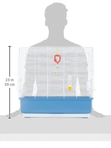 Ferplast Cusca pentru pasari Piano 4 Custi pentru canari Cusca mica pentru pasari cu hranitoare pentru pasari Baie pentru pasari Dozator de apa 59 x 3 - Img 5