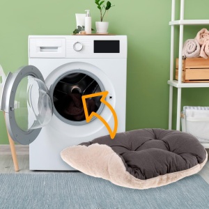 FERPLAST Pat pentru caini si pat pentru pisici - Mic - Lavabil - Perna pentru caini - Covoras pentru colibe custi si masina - Pufos - Relax - 55 x 36  - Img 6