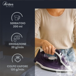 Fier de calcat ARDES VAPOR PRO COMPACT 2000 W, talpa ceramica, rezervor 200 ml - Img 5