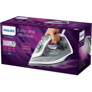 Fier de calcat cu abur Philips EasySpeed - 2.000 W, abur de pana la 100 g, abur vertical, rezervor de apa de 220 ml, sistem de oprire a picaturii, talpa ceramica, functie de pulverizare integrata, timp de incalzire de 30 de secunde (GC1751/80) - Img 4