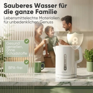 Fierbator apa Bomann WK 6090 CB, 1.7L, 2200W, alb, BPA free - Img 4