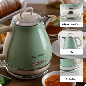 Fierbator Ariete Vintage 2868, 1 L, 1630W, Inox, Verde - Img 4