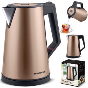Fierbator de apa Berdsen 1,7 L 2200 W cu functie de mentinere a caldurii, auriu - Img 2