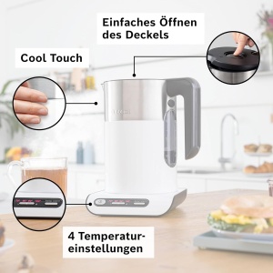 Fierbator de apa Bosch TWK8611P, 1.5 L, 2400 W, alb - Img 3