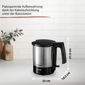 Fierbator de apa Cloer 4700, 1.5L, 2200W, inox, negru - Img 5