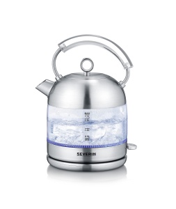 Fierbator de apa SEVERIN WK 3459, 1,7L, 2400W, design retro, sticla si inox