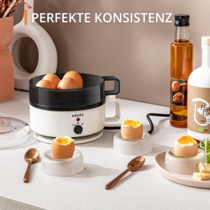 Fierbator de oua Krups Ovomat Super EG230115 7 oua Functie de mentinere la cald AlbNegru - Img 3