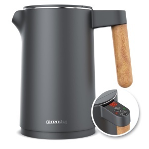 Fierbator electric Arendo 306929, 1.5L, 2200W, temperatura ajustabila, negru