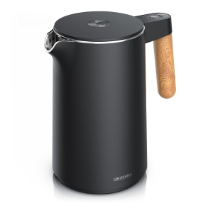 Fierbator electric Arendo cu temperatura reglabila, 1.5L, 2200W, inox, negru