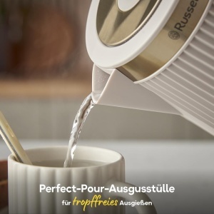 Fierbator electric Russell Hobbs Bronte 26751-70, 1.7L, 2400W, design mat cu accente aurii - Img 2