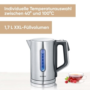 Fierbator electric Severin WK 3418, 1,7 l, 3000 W, inox, negru - Img 2