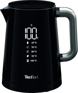 Fierbator electric Tefal KO854830, 1L, functie de mentinere la cald, LED, Negru