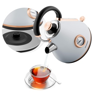 Fierbator retro cu termometru, 1.7L, 2200W, gri - Img 8