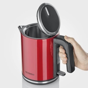 Fierbator SEVERIN 1 L, ceainic electric, filtru de calcar, deschidere XXL, puternic si compact, 100% fara BPA, 2.400 W, otel inoxidabil, rosu, WK 3427 - Img 10