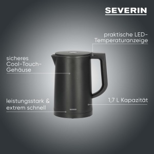 Fierbator Severin WK 3484, 1.7 L, 2200 W, Negru - Img 2