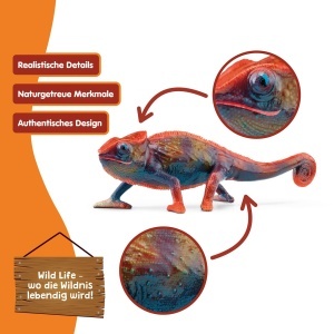 Figurina Chamaleon Schleich WILD Life 14858, Detaliu Autentic, 10 x 3 x 5 cm - Img 3