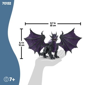 Figurina Dragon Schleich ELDRADOR Schattendrache 70152, 22 x 19 x 13 cm, cu aripi mobile - Img 6