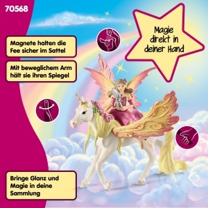 Figurina Feya cu Pegasus-Einhorn Schleich BAYALA Detalii fine, 3 piese, 5 ani - Img 5