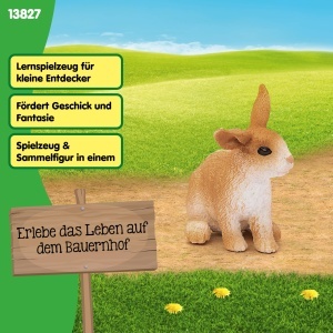 Figurina Iepure Schleich Farm World 13827, 4 x 3 x 4 cm, Culoare Maro - Img 6