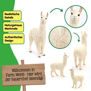 Figurina Lama Schleich Farm World 13920, 7 x 3 x 10 cm, pentru copii de la 3 ani - Img 3