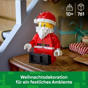 Figurina LEGO Mos Craciun 40820, 27 cm, 761 piese, decoratiune festiva - Img 3