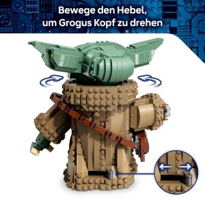 Figurina LEGO Star Wars Grogu 75446, 1200 piese, cu detalii autentice - Img 5