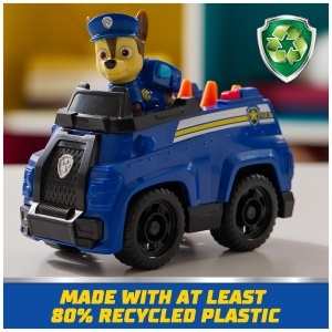 Figurina PAW Patrol Chase cu Vehicul Politie Model 2025 Reciclabil Roti Functionale - Img 4