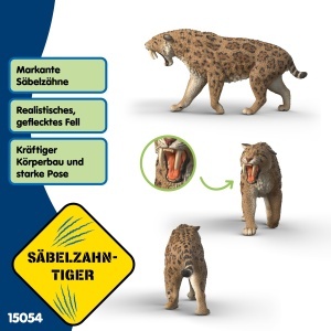Figurina Sabie cu Dinti Schleich 15054 Detalii Realiste, 14 x 7 x 3 cm - Img 3