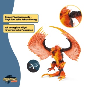 Figurina Schleich ELDRADOR Feueradler 42511, 17 x 13 x 13 cm, cu aripi mobile - Img 6