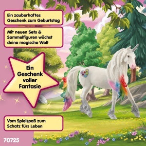 Figurina Unicorn Regenbow Schleich BAYALA 70725, 4 x 14 x 12 cm, Detalii Argintii - Img 6
