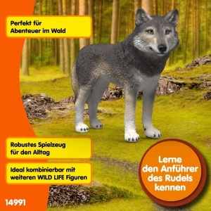 Figurina Wolf American 14991 Schleich, 9 x 2 x 6 cm, Detalii Realiste - Img 4