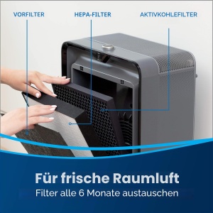 Filtru de aer BISSELL air220, HEPA prefiltru si filtru cu carbune activ, negru - Img 3