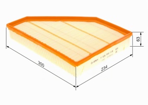 Filtru de aer Bosch S0119 pentru masini - rezistent la umiditate, dimensiuni 234x62x300mm - Img 2